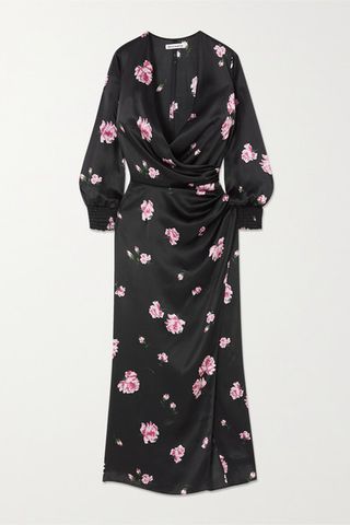 Reformation + Chantelle Wrap-Effect Floral-Print Dress