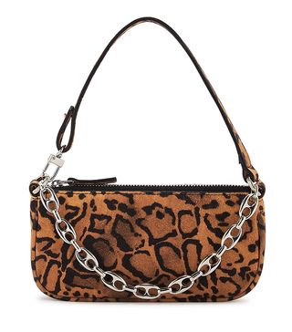 By FAR + Rachel Mini Leopard-Print Top Handle Bag