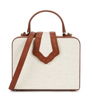 Mehry Mu + Fey Mini Linen and Leather Top Handle Bag