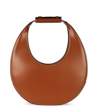 Staud + Moon Brown Leather Top Handle Bag