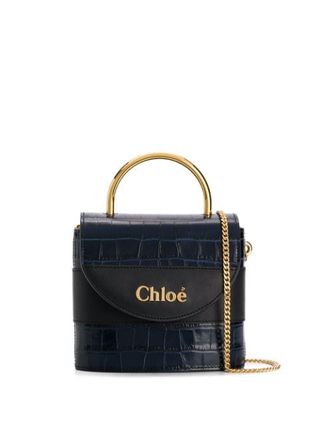 Chloé + Chloé Small Aby Lock Crocodile-Effect Bag