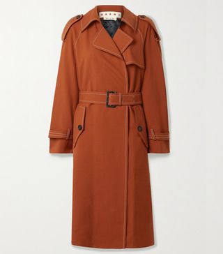 Marni + Belted Wool-Twill Trench Coat