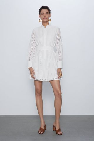 Zara + Embroidered Mini Dress