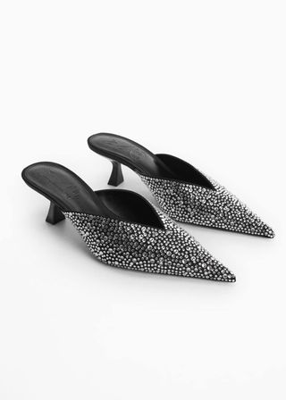 Mango + Pointed-Toe Rhinestone Shoes