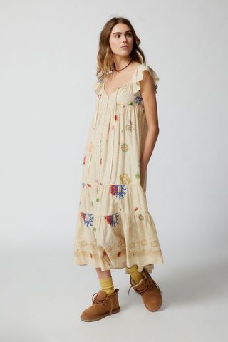 Urban Outfitters + Gaby Embroidered Midi Dress