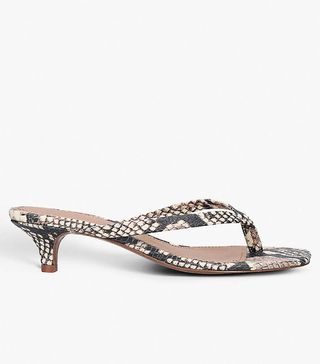 Who What Wear + Siena Snakeskin-Effect Faux-Leather Sandals