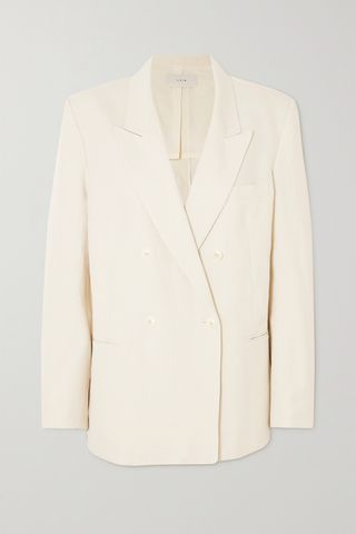 Lvir + Double-Breasted Cotton and Linen-Blend Blazer