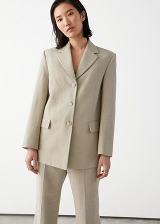 & Other Stories + Relaxed Long Silk Blazer