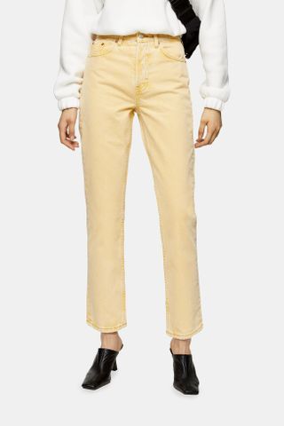 Topshop + Yellow Straight Jeans