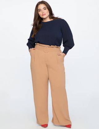 Eloquii + Paperbag Waist Wide Leg Pant