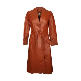 Vintage + Brown 70s Leather Coat