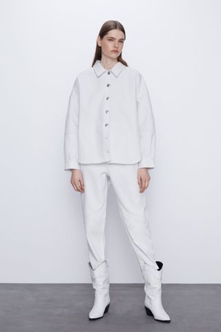 Zara + Waxed Effect Overshirt