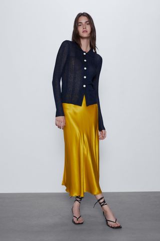 Zara + Satin Effect Skirt