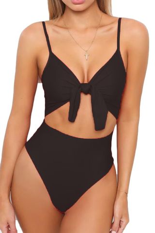 Leisup + Tie Knot Front Cutout Swimsuit