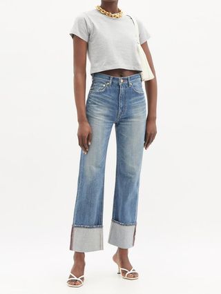 X Karla + The Baby Cotton-Jersey Cropped T-shirt