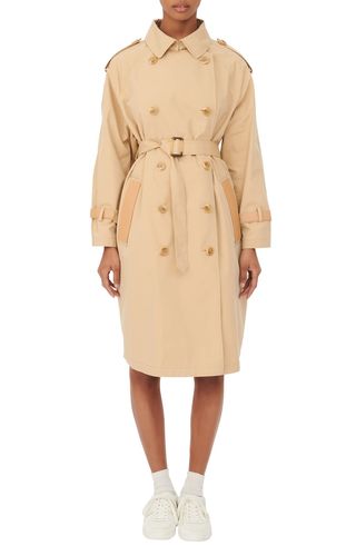 Maje + Cotton Blend Trench Coat