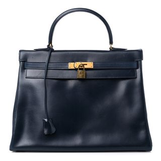 Hermès + Box Kelly Retourne 35 Indigo