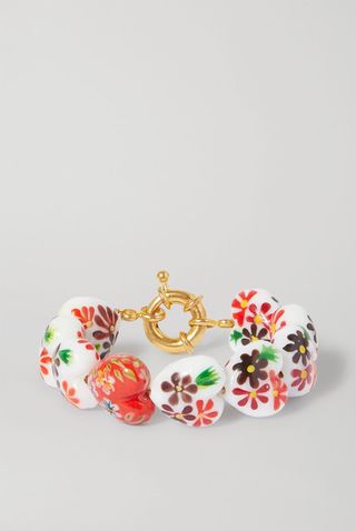 Timeless Pearly + Glass and Gold-Tone Bracelet