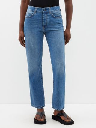 The Row + Goldin Stonewashed Cropped Jeans