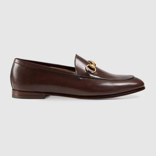 Gucci + Jordaan Leather Loafers in Dark Brown Leather