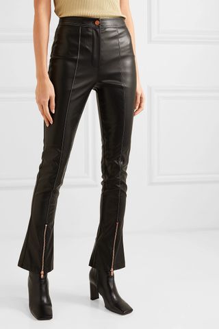 Andersson Bell + Faux leather flared pants