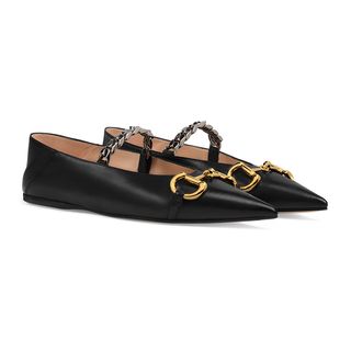 Gucci + Leather Ballet Flat With Horsebit