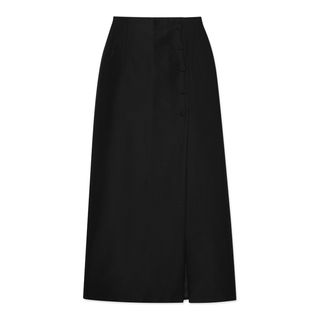 Gucci + Cotton Viscose Faille Skirt With Slit