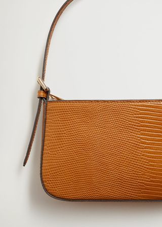 Mango + Croc-Effect Baguette Bag