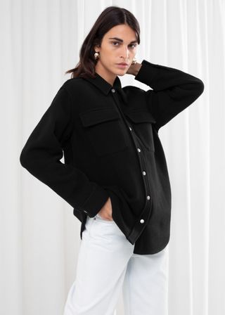 & Other Stories + Oversized Wool Blend Workwear Shirt