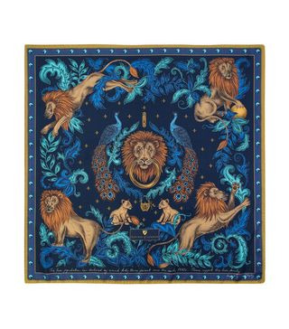 Aspinal of London + Lion and Peacock Silk Scarf