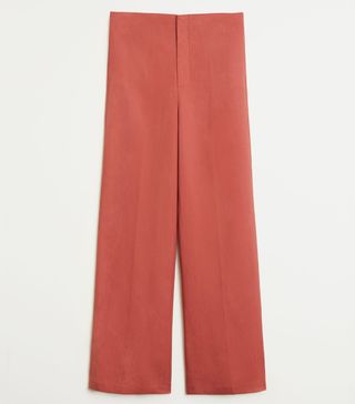 Mango + Linen High-Waist Trousers