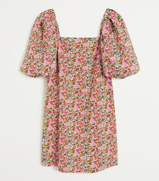 Mango + Floral Puffed Sleeves Dress