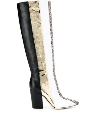 Sergio Rossi + Metallic Panel Boots