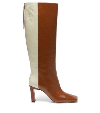 Wandler + Isa Tri-Colour Square-Toe Leather Boots