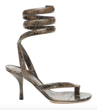 Bottega Veneta + BV Spiral Snake-Effect Leather Sandals