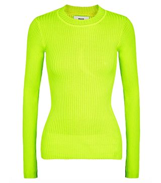 Mads Nørgaard + Kastina Neon Yellow Ribbed-Knit Top