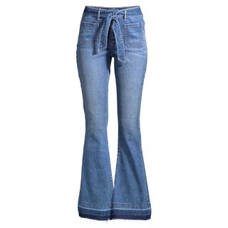 Sofia Jeans by Sofia Vergara + Melisa Flare High Waist Self Belt Release Hem Stretch Jeans