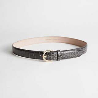 & Other Stories + Leather Half Circle Buckle Belt