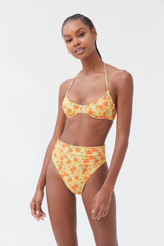 Out From Under + Printed Underwire Demi Bikini Top