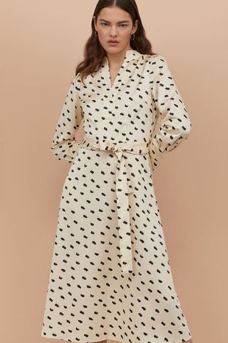H&M + Patterned Satin Dress