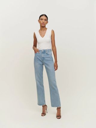 Reformation + Sandy High Rise Relaxed Straight Jeans