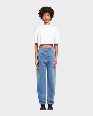 Prada + Organic Denim Five-Pocket Jeans