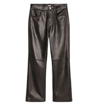 Arket + Kick-Flare Leather Trousers