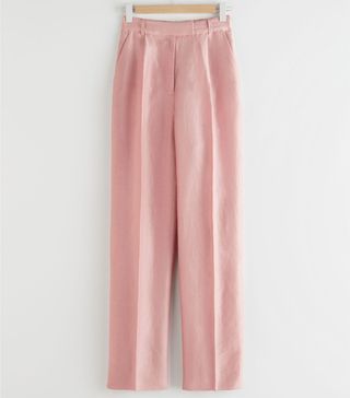& Other Stories + Loose Tapered Linen Blend Trousers