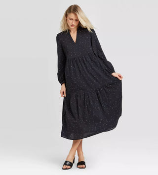 Who What Wear x Target + Long Sleeve Tiered Flowy Dress