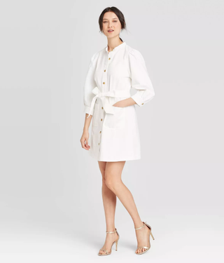 Who What Wear x Target + Puff 3/4 Sleeve Button-Down Dress