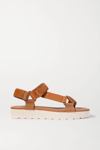 Vince + Carver Leather, Suede and Canvas Sandals