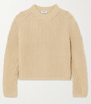 Acne Studios + Khali Ribbed Cotton-Blend Sweater