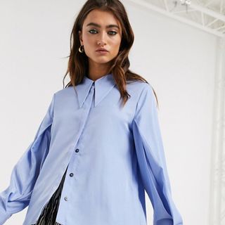 ASOS + Object Shirt With Extreme Collar Detail