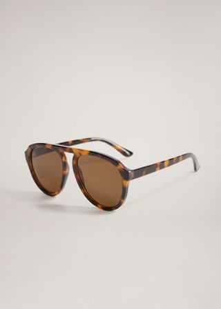 Mango + Aviator Frame Sunglasses